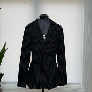 Classic Black Pinstripe Women's Blazer